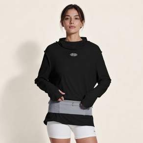 미나수 여성 Mns Running Highneck 스포티 후드티 블랙