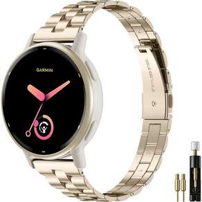 20mm 슬림 메탈 Garmin Vivoactive 6 워치 밴드533 MusicVenu Sq 2Forerunner 55165245645와 호환 여성·남성용 스테인리스 스틸