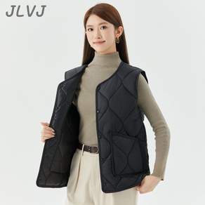 JLVJ 여성용 겨울 데일리 슬림핏 보온 조끼 숏재킷 경량 누빔 조끼