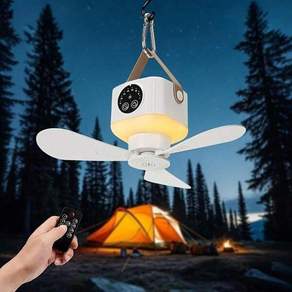LED 랜턴이 있는 휴대용 USB 캠핑 팬 3가지 조절 가능한 조명 모드 8시간 타이머 리모컨 텐트 캠퍼 가정 사무실 하이킹 여행 필수품 캠핑 장비 비상 키