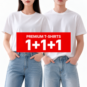 [엠플레이그라운드] 베이직 레이어드 데일리 반팔티 남녀공용 티셔츠 라운드티 3p 세트 오버핏 체형보완 무지