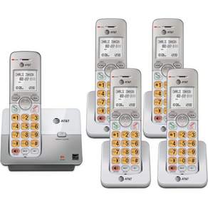 AT&T EL51103 - DECT 6.0 무선 홈폰. 전이중 핸드셋 스피커폰 백라이트 디스플레이 불이 켜진 키패드 발신자 ID/통화 대기 전화번호부 에코 모드 음성 메시지 키