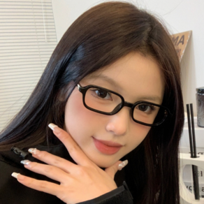 샤콘 긱시크 사각 스퀘어 뿔테 안경 블루라이트 차단 자외선 차단 레오파드 호피 안경테 / 리드