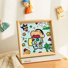 원목 비즈 큐빅 액자 DIY 보석십자수 액자형 20 x 20 cm