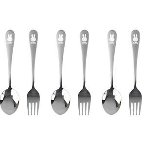 키친유 국산 레이저 미피 스텐 유아스푼포크세트
