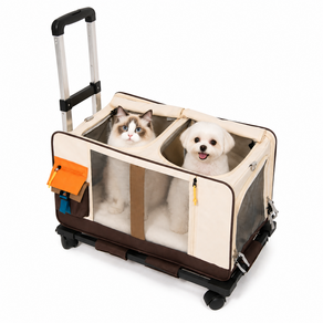 포프린츠펫 4륜 강아지 캐리어 접이식 고양이 이동장 반려동물 이동가방