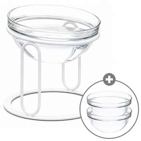 핑크테일 고양이 물그릇 강아지 밥그릇 투명 유리 식기 1구