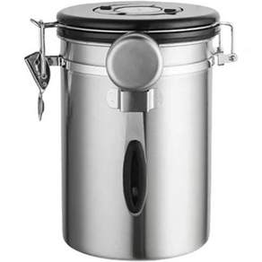 스테인리스 대용량 커피 원두 진공 보관 용기 밀폐 곡물 티 너트 베이지 - 1500ML