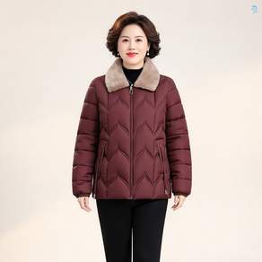708090 여성용 칼라 숏 경량 면패딩 자켓