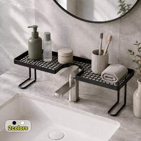 다용도 1/1+1 욕실 수전 선반 세면대 정리선반 세면대 거치대 선반 수납선반 물빠짐 무타공 TS988