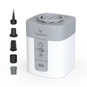 에텐울프 휴대용 무선 에어펌프 2600mAh 배터리 캠핑 라이트 장착 초고속 미니 전동 펌프 에어매트리스 충전 및 배기용
