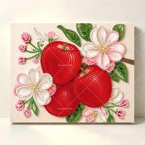 진주 보석십자수 캔버스형 50x40cm 액자형 DIY 비즈키트 5D 대형 장식화 인테리어 장식 취미