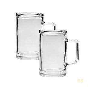 루토 뚜껑 세트 베이직 손잡이컵 380ml 유리컵