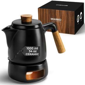 MIAMIO 보온 찻주전자 세트 인퓨저 포함 블랙 963.9g 34oz