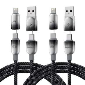 Toocki 4in1 100w C to C 8핀 라이트닝 usb 타입 초고속 멀티 충전케이블