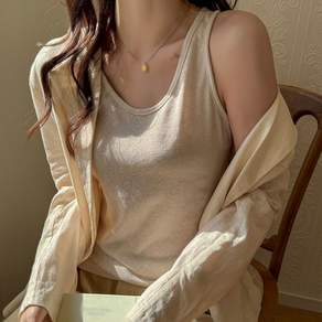 빛깃닥 데일리 여성 민소매 나시 라운드넥 루즈핏 심플 이너 탑 베이직