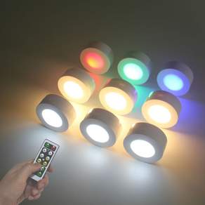 붙이는 LED 무선 리모컨 터치라이트 무드등 수유등 수면등 장식장 조명 피규어 3개세트