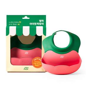 잼먹 아기 아이핏 턱받이, 1개, 1개입, 피치핏