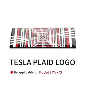 테슬라 모델 3 Y S X 용 격자 무늬 테일 태그 트렁크 3D 로고 아연 합금 차량 라벨 엠블럼 PLAID 배지
