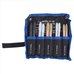 10Pcs 휠 정렬 핀 금속 휠 행거 포지셔닝 가이드 러그 볼트가있는 자동차의 타이어 변경과 호환용 균형 도구