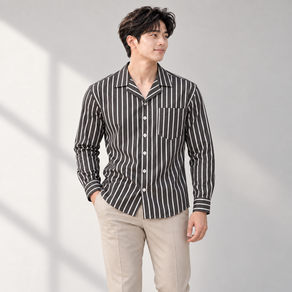 쉬핑 데일리 남성 스트라이프 셔츠
