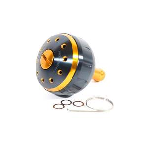 시마노(SHIMANO) 순정 릴 파트 유메야 알루미늄 라운드형 파워 핸들 노브 블랙골드 M사이즈 노브 TypeB용