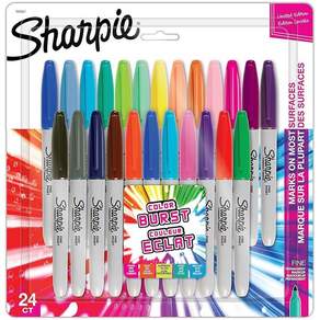 Sharpie 샤피 컬러 버스트 유성 마커 24색 세트 F 중자 유성 펜 1949557