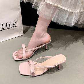 YioYcc 여성 리본장식 힐 여름샌들 7CM