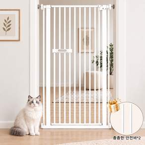 Keyura 프리미엄 반려동물 안전문 1.5M 무타공 고양이 강아지 방묘문 반자동 안전게이트 현관 방문용