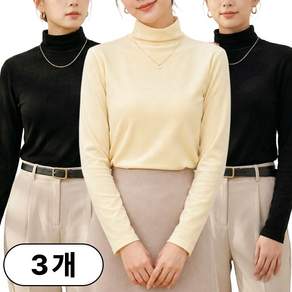 1+1+1(3종세트) 스타일아유 겨울 슬림 융단 따뜻한 무지 긴목폴라 티셔츠 긴팔티 기본 이너티 TS2278