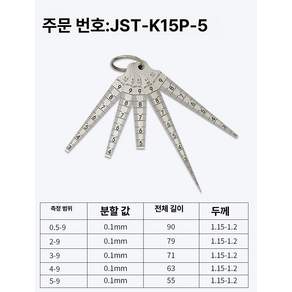 갭자 눈금자 테이퍼 게이지 틈새 밸브 휴대용 무광 3종 세트