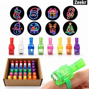 Zeekr 크리스마스 패턴 프로젝션 LED 핑거 라이트 36개입 손가락 미니 프로젝터 성탄절 파티용품 크리스마스 선물