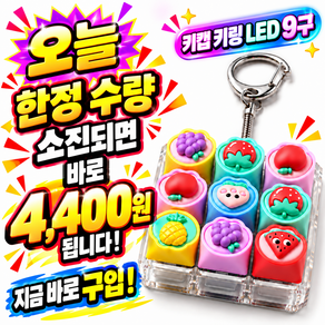 과일 키캡 키링 LED 9구 딸깍이 키보드 키링 피젯토이