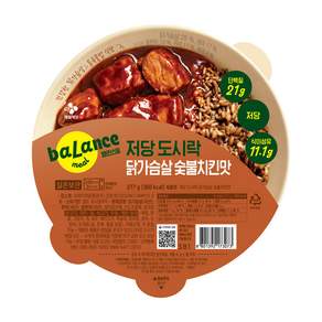 CJ제일제당 밸런스밀 저당 도시락 통곡물밥 닭가슴살 숯불치킨맛