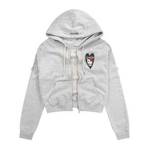 하이타이드 프랭키 MEOWSFITS Crop Wire Zip-Up Hoodie Gray