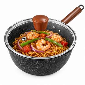 YONIVI 라면 냄비 세라믹 편수 냄비 (인덕션 사용 가능) 1인용 2인용 겸용 라면 전용 냄비