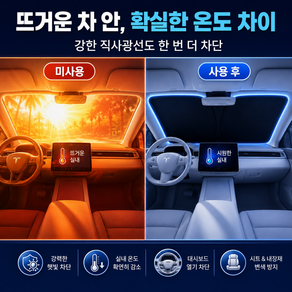 채다 7세대 원터치 앞유리 차량용 햇빛가리개 1초설치 최신버전 티타늄 코팅