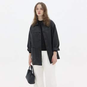 레이크스튜디오 Crack Two-Pocket Leather Half Jacket_Black 레더자켓 가죽자켓