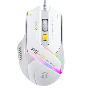 Inphic PG1 게임용 마우스 RGB 매크로 프로그래밍 기능 탑재 6버튼 인체공학적 USB 유선 게이밍 마우스