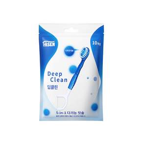 FASEN 물없이 사용하는 일회용 미니칫솔 개별포장 치실 혀클리너 이쑤시개 분리형 왕타칫솔 어금니칫솔, 1개, 10매입
