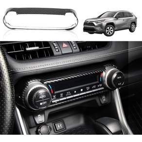 Toyota RAV4용 YOFAMO ABS 카본 파이버 그레인 기어 변속 노브 프로텍터 커버 트림 헤드 스티커20192022년형 내 Air Condition Switch Frame