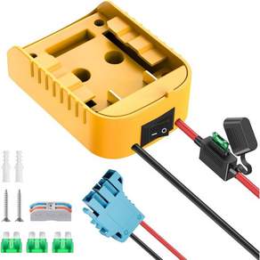 듀월트 20V 배터리 어댑터용 파워 휠 어댑터 퓨즈 스위치 및 DIY Rc 장난감 트럭 탑승을 위한 와이어 하네스 커넥터 12AWG 와이어가 포함된 컨버터 키트