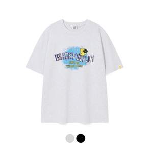 와키윌리 남녀공용 반소매 티셔츠 키키 타이포 포인트 반팔 WA2503ST11