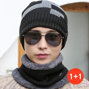 옴니 1+1 남자 겨울 방한 털 비니 모자