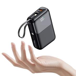 아우스힐 PD 22.5W QC3.0 고속충전 케이블 일체형 대용량 보조배터리 20000mAh