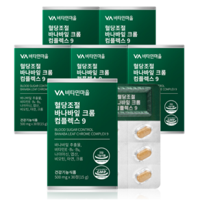 비타민마을 혈당조절 바나바잎 크롬 컴플렉스9 15g, 30정, 6개