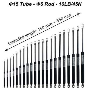 1PC 45N10LB 150-350mm 범용 가스 스트럿츠 도구 상자 리프트 지원 보관 침대 쿠션 찬장 야외 벤치