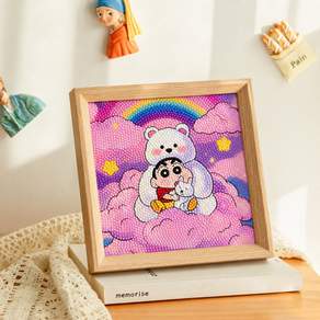 원목 비즈 큐빅 액자 DIY 보석십자수 액자형 20 x 20 cm