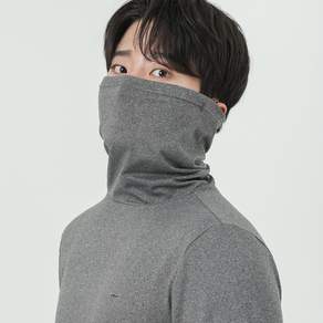 아소트 남성 기모 마스크넥 목폴라 티셔츠 남자 작업복 겨울 이너티