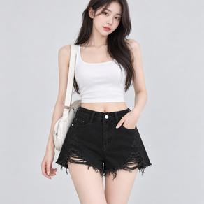 Shopflix 여성용 여름 찢청 데님 반바지 빈티지 4color